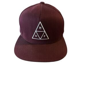 HUF Triple Triangle Unstructured Snapback Maroon Hat Streetwear